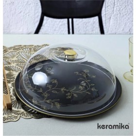Resim Feyza Design 32 cm Kek Fanusu, Pleksi Kapaklı, 2 Parça, Dayanıklı ve Şık Tasarım 