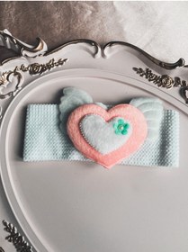 Resim Femine Çocuk Bebek Kalp Figürlü Bandana - Saç Bandı - Saç Bandana 