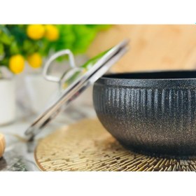 Resim İstiridye Granit Güveç Seti Gold Kulp Gümüş Kulp 