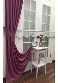 Resim Evdepo Home Deniz Soft Pileli Fon Perde Koyu Lila 