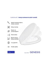 Resim Genesis C Tip Oval Form Duroplast Yavaş Kapanan Klozet Kapağı 