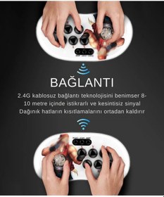 Resim A16 Oyun Konsolu 2.4g Bağlantılı Tv-pc Uyumlu 10.000 Oyunlu Atari Konsol Pilli Işıklı 3d 2d 