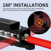Resim Chuangyinshop 2pcs Heavy Duty 250a 12v Akü Dağıtım Bloğu Kırmızı Siyah M8 Bağlantılı Kalın Bakır Kablolar Koruma Kapağı Ve Somun 