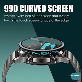 Resim Microsonic Huawei Watch GT 6 46mm Tam Kaplayan Temperli Cam Full Ekran Koruyucu Siyah [Watch GT 6 46mm ile Uyumlu Ekran Koruyucu - Siyah] 