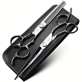 Resim 1 adet/2 adet Profesyonel Kuaförlük Makası, 17.78 cm Saç Kesme Makası Saç İnceltme Makası Berber Salonu Ev Kullanımı İçin 