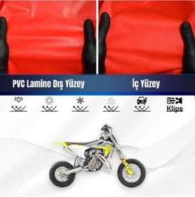 Resim Husqvarna Tc 65 Motosiklet Brandası Su Geçirmez Branda Kırmızı Branda Motor Branda Xl 