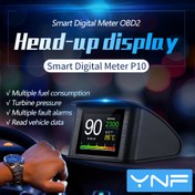 Resim YNF Otomotiv HUD Baş-Üstü Ekranı - OBD2 Gerçek Zamanlı Araç İzleme, Çok Dilli Alarm, Hata Teşhis, Çoğu Araca Uyumlu - Yakıt Tüketimi, Lastik Basıncı, Su Sıcaklığı, Voltaj ve RPM Gösterge Tek Ekranda, Araç İzleme Sistemi, Modern Gösterge Paneli Gadget'i, Yüksek Kaliteli Ekran, Araç Sahipleri için Sürüş Güvenliği Cihazı, Kompakt Tasarım, Profesyonel Sürücüler 
