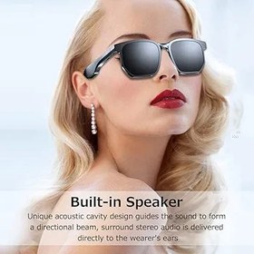 Resim TFixol Wirel BT5.0 Müzik Gözlük Spor Kulaklığı Sabit Eşleştirme Dahili Hoparlör Geniş Uyumluluk Siyah Siyah X12 