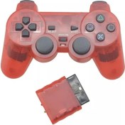 Resim Papajack Kırmızı Şeffaf Renkli Kablosuz Gamepad Sony Ps2 2.4g Titreşim Joystick Blutooth Denetleyici Playstation 2 Joypad (Yurt Dışından) 