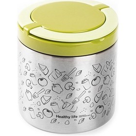 Resim Tedemeı Paslanmaz Çelik Yuvarlak Desenli Yemek Termosu 630ml 