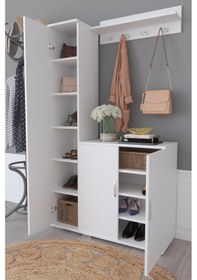 Resim Kzy Berrak Ayakkabılık&Portmanto - Beyaz 