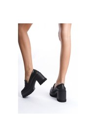 Resim Kadın Femi Siyah Cilt 8 Cm Topuklu Platformlu Ayakkabı-siyah Siyah 