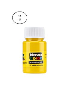 Resim Nova Color Kumaş Boyası Şişe 30 Ml Sarı 12 Li 