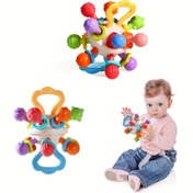 Resim Erken Öğrenme Sakinleştirici El Tutma Topu Renkli El Tutma Topu El Becerileri Eğitici Oyuncaklar Yumuşak Kauçuk El Tutma Topu İnce Motorik Duyusal Bulmaca Oyuncakları Yenidoğan Hediyeleri 