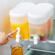 Resim 1 adet Büyük Kapasiteli Plastik Su Dağıtıcısı - Sızdırmaz, Buzlu Çay, Limonata ve Serinletici İçecekler için İdeal - Dayanıklı, BPA'sız, Dikdörtgen Şekil, İçecek Dağıtıcısı|Spigot Özelliği|Dayanıklı Plastik Şişe 