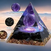 Resim 1 adet Bohem Crystal Piramit Masaüstü Dekor - Yüksek Kaliteli Kristal Toplar, Obsidyen ve Altın Kaplama Taban - Doğum Günleri, Sevgililer Günü ve Tatiller için Mükemmel Hediye, Festiv Home Dekorasyonu | Canlı Kristal Tasarım | Detaylı Kristal El Sanatları, Kristal Dekor 