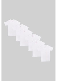 Resim Ceylanoğlu 6'lı Ribana Kız Çocuk Yarım Kol Fanila-331 Beyaz 