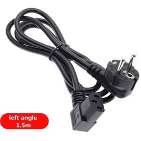 Resim C13 Power Güç Kablosu 90° Derece L Uç Sol Açılı - 1.8 mt 