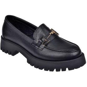 Resim Divadonna Hakiki Deri Tokalı Makosen Kadın Ayakkabı Bl-2854 Siyah Siyah 