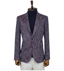 Resim Wessi Desenli Slim Fit Spor Mor Erkek Ceket - Wessi Mor 