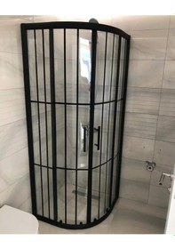 Resim Nokta Duşakabin Teknesiz Oval Cam Duşakabin Karolaj Desenli Kd101 Şeffaf 