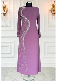 Resim Amine Hüma Didar Tesettür Abiye Lavanta Lavanta 