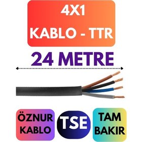 Resim Öznur 4x1 Ttr Kablo Metre Seçenekli Siyah - 24 Metre 