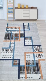 Resim Dekhera Ömür Yıkanabilir Halı 5719 Gri - 80X150 / Deri Taban 