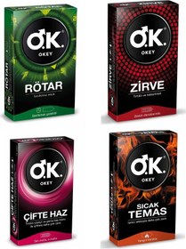 Resim Okey Rötar + Zirve + Çifte Haz + Sıcak Temas Prezervatif 10'lu x 4 