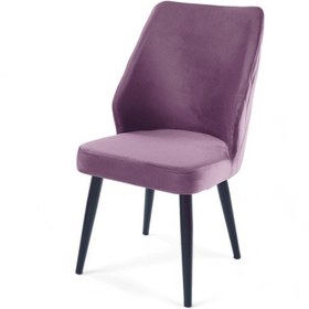 Resim Puffy Sandalye - Babyface Lila Kumaş - Metal Siyah Ayak 