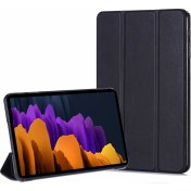 Resim Microsonic Samsung Galaxy Tab S7 Fe Lte T737 Kılıf Slim Translucent Back Smart Cover Siyah 