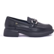 Resim Kadın Oxford ( Klasik) 9P5882MN Donna Serena 5882MN Pelle Ner Acc Gold 