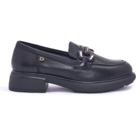 Resim Kadın Oxford ( Klasik) 9P5882MN Donna Serena 5882MN Pelle Ner Acc Gold 