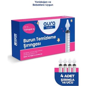 Resim Bebek Burun Yıkama Şırıngası 4'lü Nazal Aspiratör Şırınga Temizleme Aparatı 