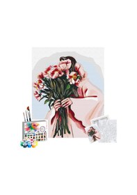Resim Sayılarla Boyama Seti 40 X 50 Cm Tuval Şasesine Gerili Kucaktaki Çiçek 