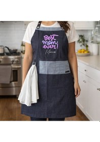 Resim Bk Gift Kişiye Özel Anneler Günü Tasarımlı Pamuk Denim Havlu Detaylı Mutfak Önlüğü -5, Aşçı Ve Şef Önlüğü, Ev Hediyesi Kobitmeyencom36607 Bk Gift Renkli 