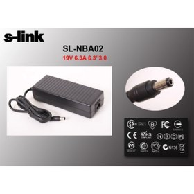 Resim S-Link S-Link Sl-Nba02 120W 19V 6.3A 6.3X3.0 Toshiba Notebook Standart Adaptör 