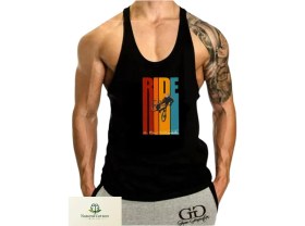Resim Fitness Gym Tank Top Sporcu Atleti Ince Askılı( Ride) 