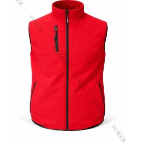 Resim Toker Tekstil Softshell Yelek - Su Geçirmez Kırmızı Kolsuz Günlük Kullanım İçin Ürün 