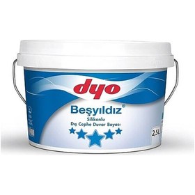 Resim Dyo Beşyıldız Silikonlu Dış Cephe Boyası Beyaz 2,5lt 2,5 Lt 