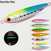 Resim 60g/80g/100g Aydınlık UV Balıkçılık Yemleri, Deniz ve Tekne Balıkçılığı için Karışık Renkli Kurşun Jigging Yemi, Hızlı Batışlı Kalamar Uskumru Yemi 
