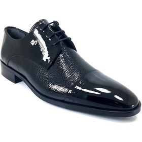 Resim Fosco 2886 Klasik Erkek Ayakkabı - Siyah Baskılı Rugan-siyah Baskılı Rugan 