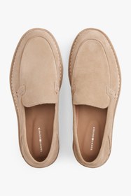 Resim Tommy Hilfiger Erkek Dikişli Bej Süet Loafer 