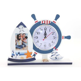 Resim CHKK Ahşap Marin Dümenli Çerçeveli Saat Model 2 