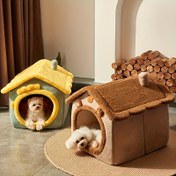 Resim 11 Parça Rahat Kedi Mağara Yatağı - Çıkarılabilir & Yıkanabilir, Kaymaz Taban, Yumuşak Polyester Evcil Hayvan Evi Kediler ve Küçük Köpekler İçin, Kedi evinin içini ısıtma, evcil hayvan evinin içini ısıtma, kedi evinin içini ısıtma ve 