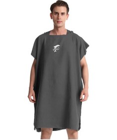 Resim Geeroyoo Hızlı Kuruyan Kapüşonlu Havlu, Yüzme Ve Plaj İçin Pratik Banyo Bornozu - Karbon Gri Koyu Gri 