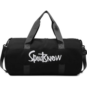 Resim Fashion Schoolbags SJ-629 Büyük Kapasiteli Kadın Oxford Kumaş Su Geçirmez Fitness Tote Çapraz Askılı Çanta Seyahat Bagaj Çantası-Siyah (Yurt Dışından) 