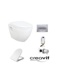 Resim Creavit GR5001-Tp325 Gömme Rezervuar Seti 5 Lİ SET YAVAŞ KAPAK - MAT BUTON 