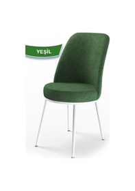 Resim Canisa Concept Dexa Serisi Haki Yeşil Renk Sandalye Mutfak Sandalyesi, Yemek Sandalyesi Ayaklar Beyaz Yeşil 