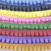 Resim Kareli Kurdele Fiyonklar - 6 Canlı Renk (Pembe, Mor, Yeşil, Mavi, Sarı, Siyah) Polyester DIY El İşi Kurdelesi Giysi, Perde, Hediye Paketleme & Sepet Süslemeleri için 